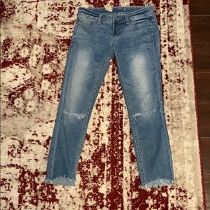 Free people raw hem cropped jeans